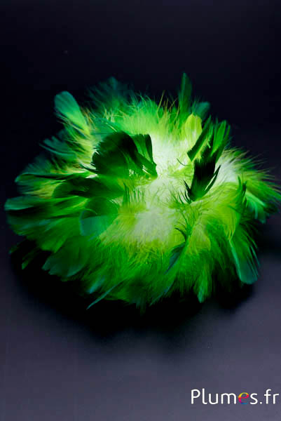 Dinde mèche  - Ø 18 cm - blanc-lime-émeraude